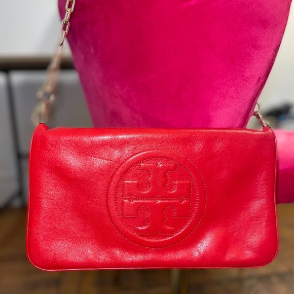 Red Tory Burch Reva Clutch